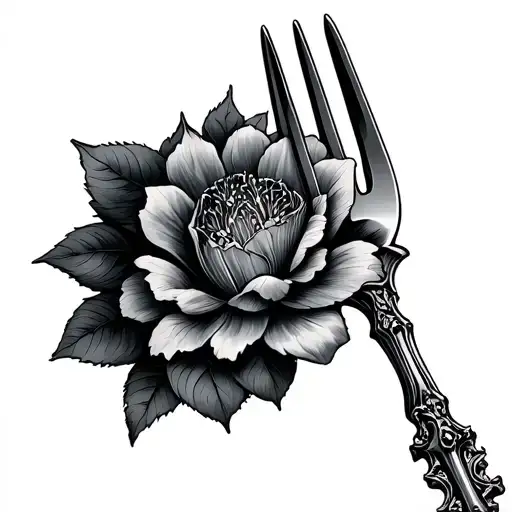 Fork key tattoo design idea