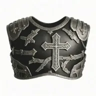 chest armor with cross tattoo tattoo design idea