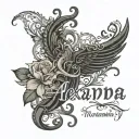 alexandra name written inside surrounded tattoo design idea