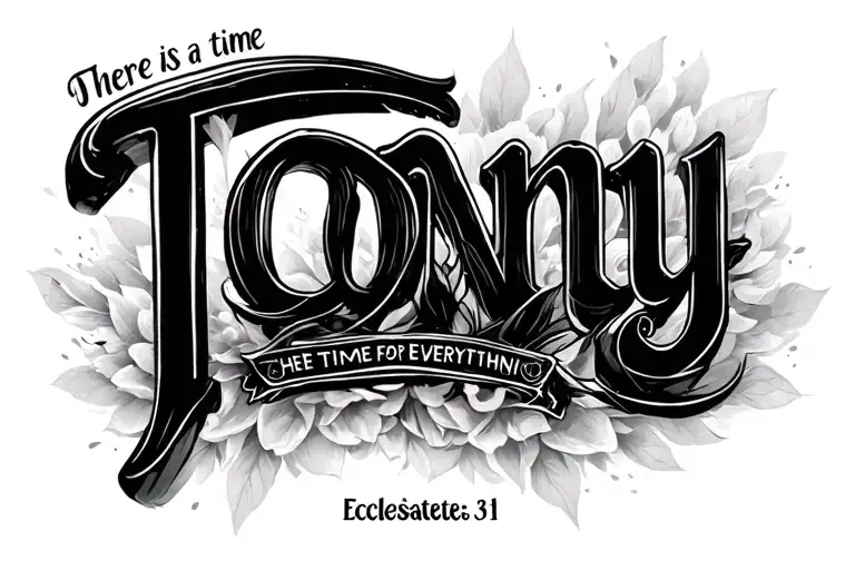 "Tony" There is a time for everything Ecclesiastes 3:1 tattoo design idea