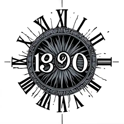 1990 Roman Numerals tattoo design idea