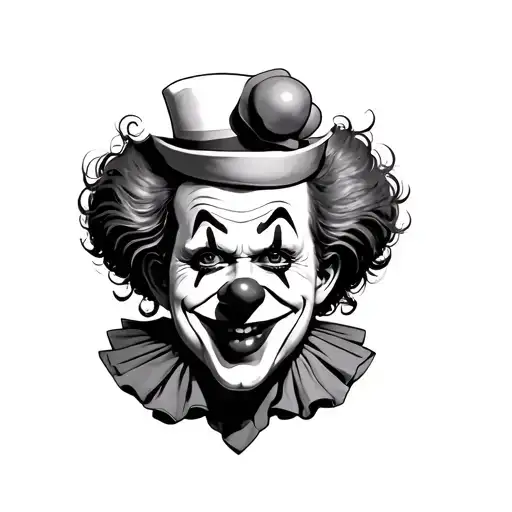 simple clown tattoo design idea