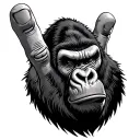grumpy badass gorilla's finger tattoo design idea