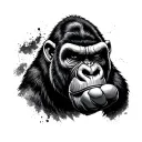 grumpy badass gorilla's finger tattoo design idea