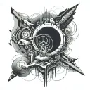 overthinking abstract tattoo design idea