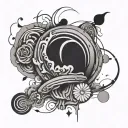 overthinking abstract tattoo design idea