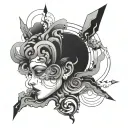 overthinking abstract tattoo design idea