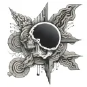 overthinking abstract tattoo design idea