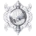 disco ball transforming someone's appearance tattoo design idea