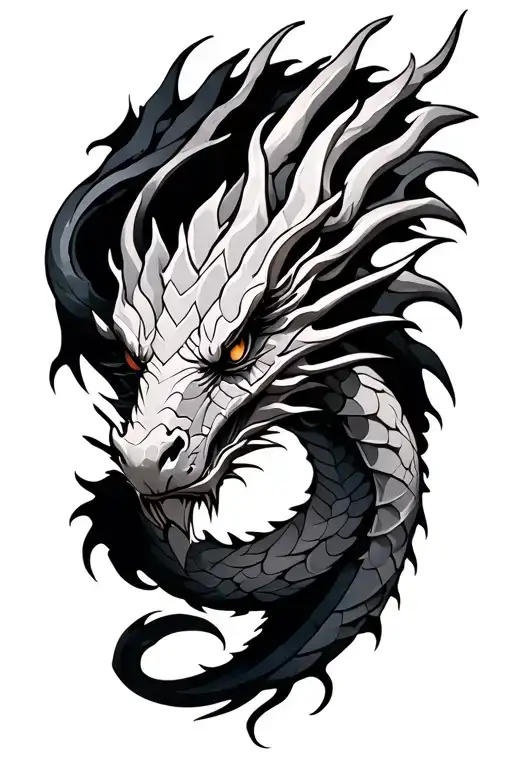 Nordic dragon wrapped tattoo design idea