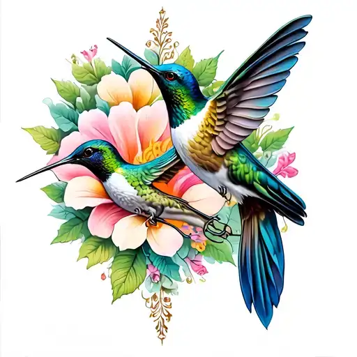 infinity sign and hummingbird tattoo design idea