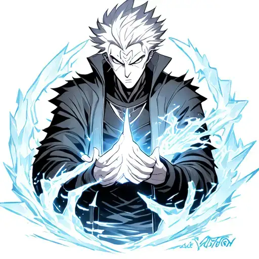 Hitsugaya Toshiro summoning his ice tattoo design idea