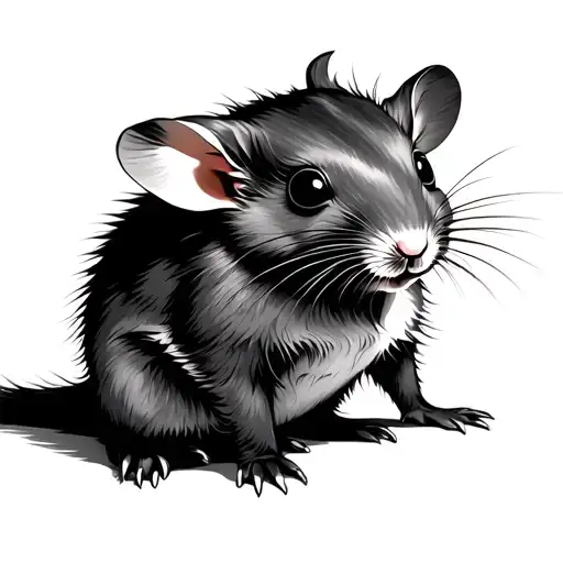 japanese stylised beautiful lady rat standing an adult woman tattoo design idea