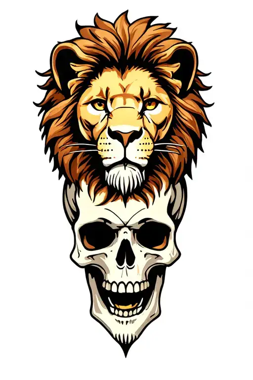 lion stepping on skull tattoo design idea