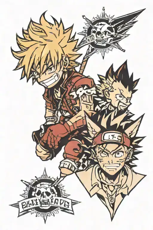 bakugo and kirishima tattoo design idea