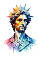 fine line tattoo forearm man representing science, liberty, reason,logic,time, ambition, honesty, intellectual curiosity tattoo design idea