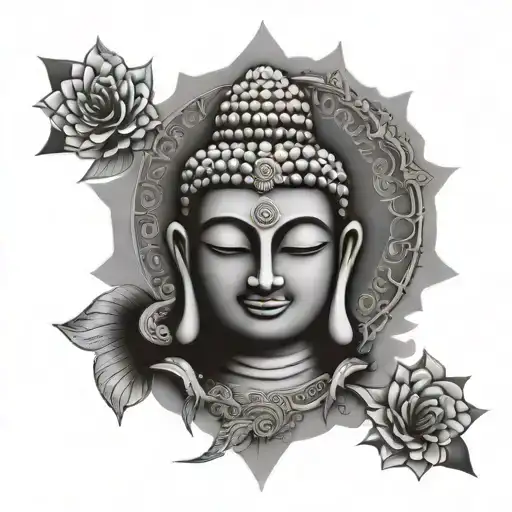 Ashok Chakra Buddha tattoo design idea