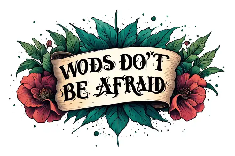 words don't be afraid tattoo design idea