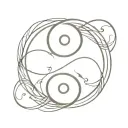 Yin Yang with endless knot inside symbolizing tattoo design idea