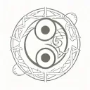Yin Yang with endless knot inside symbolizing tattoo design idea
