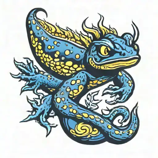 fire salamander tattoo design idea
