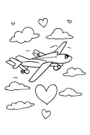 Airplane, clouds, heart and a little playful. Fine lines tattoo design idea