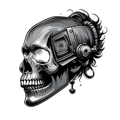 women skull welding mask tattoo design idea
