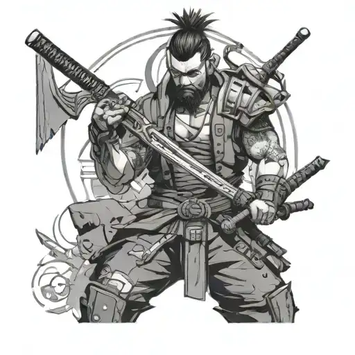 cyberpunk 2077 samurai tattoo design idea