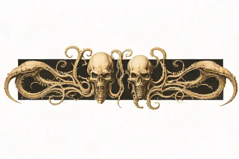 gr giger tentacles and sculls tattoo design idea