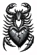 scorpion guarding a broken heart tattoo design idea