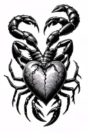 scorpion guarding a broken heart tattoo design idea