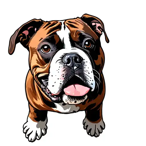boxer pit bull mix dog tattoo design idea