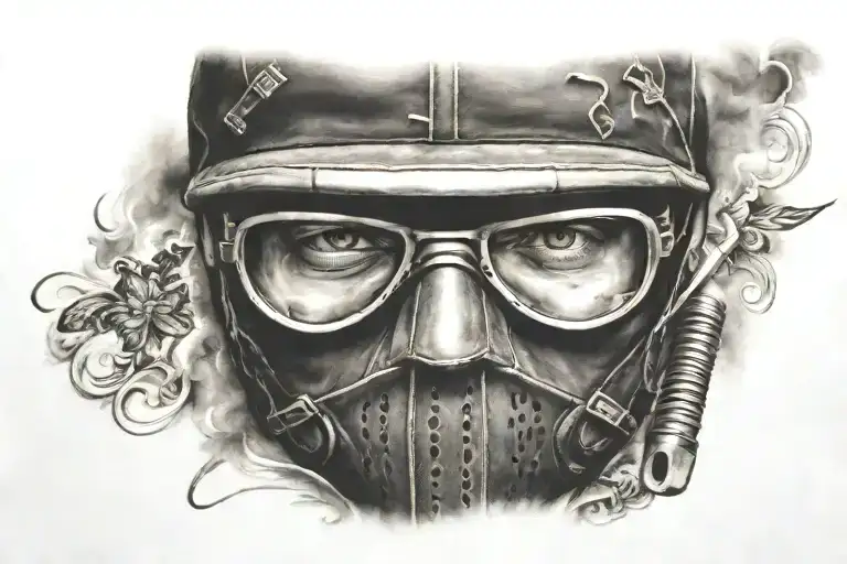 ski mask tattoo design idea