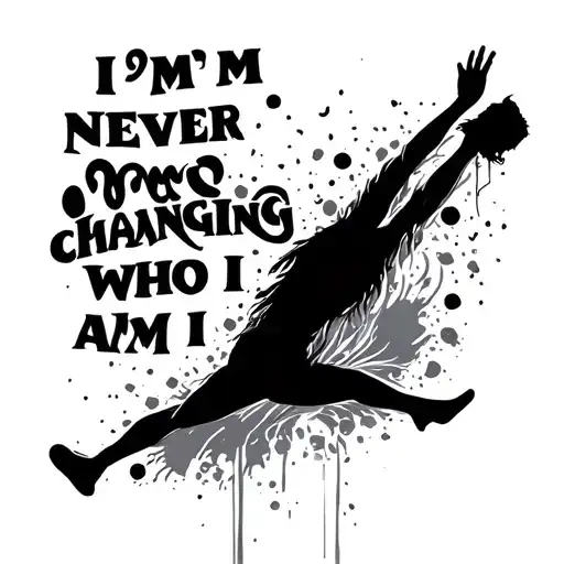 falling man silhouette, I'm never changing who I am tattoo design idea