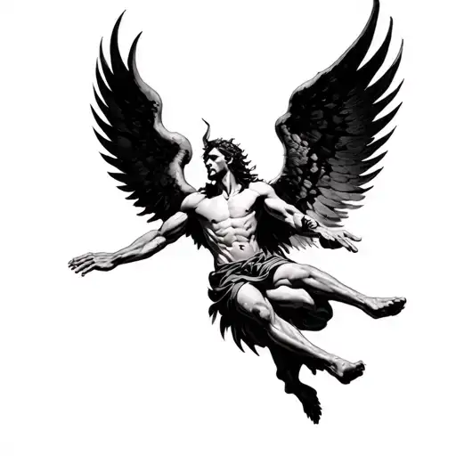 Lucifer falling from heaven something angelic something tattoo design idea