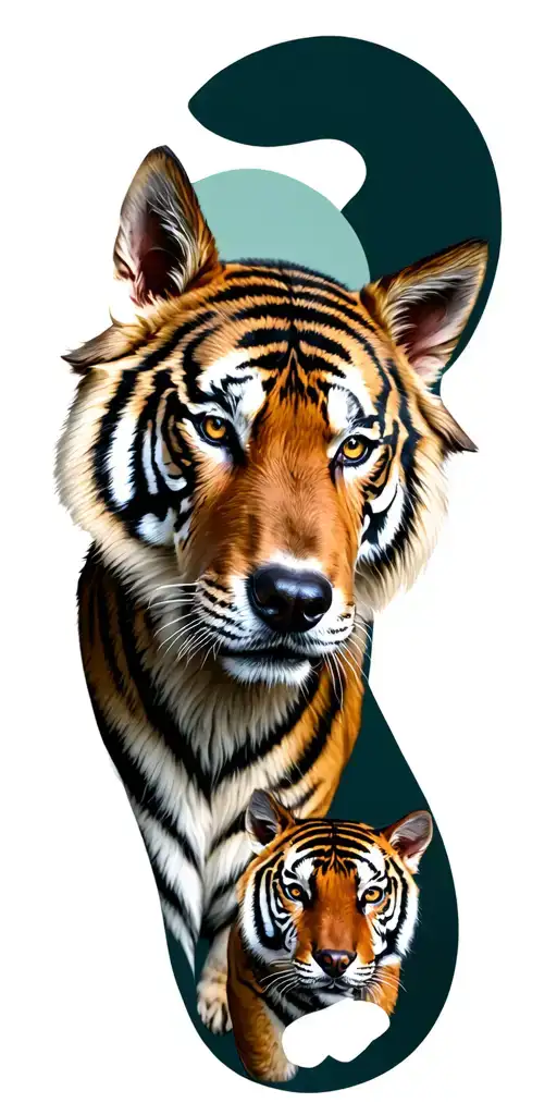 Dog, Ox and tiger tattoo design idea