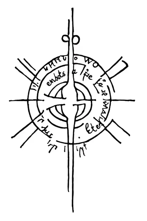 "what we do in life echoes in eternity" with a cross tattoo design idea