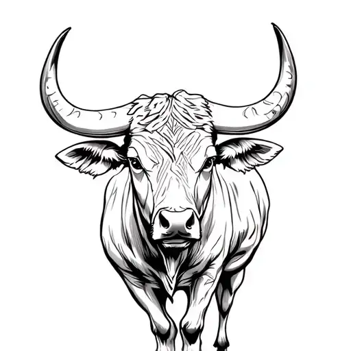 spanish bull stilistic tattoo design idea