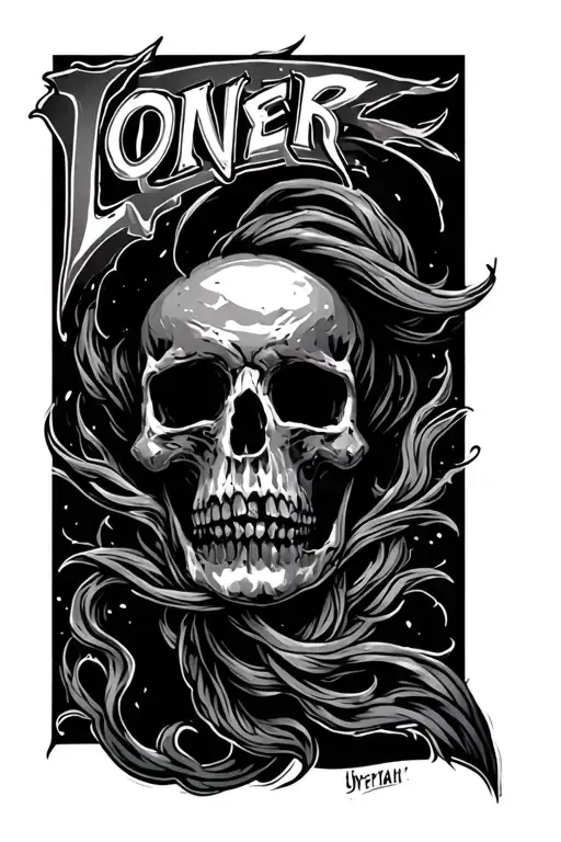 a text sayin "Loner" tattoo design idea