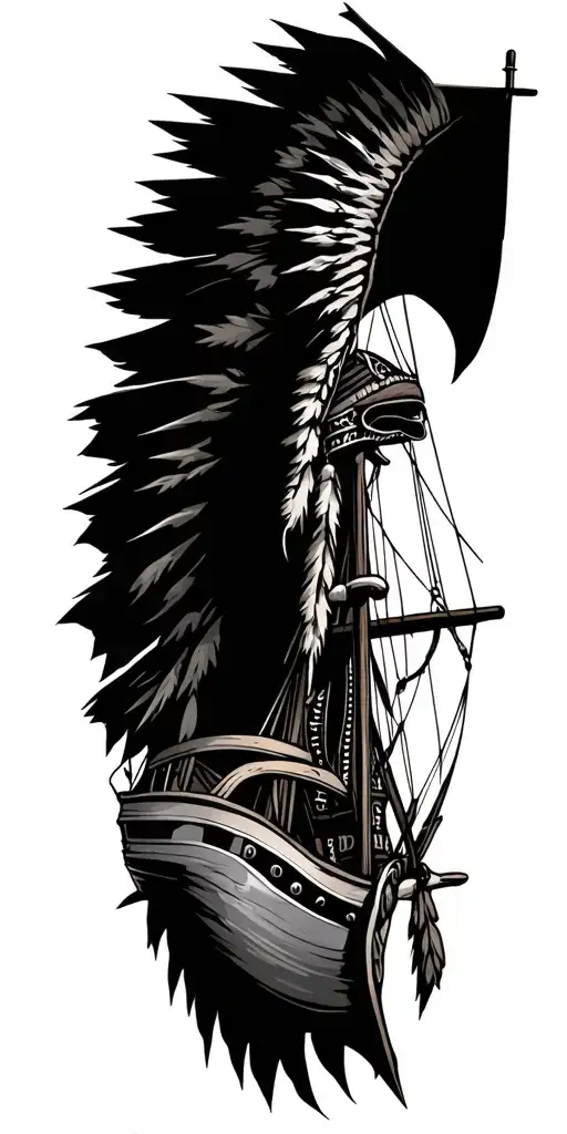 us navy seal pirate ship, indian Chief warrior tattoo design idea