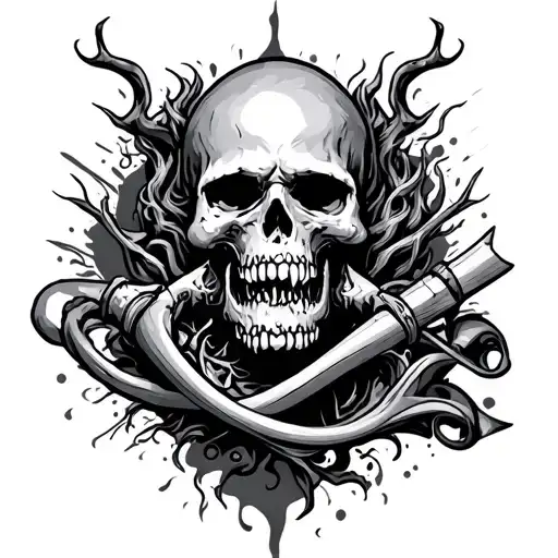 Through the rough to hell tattoo design idea