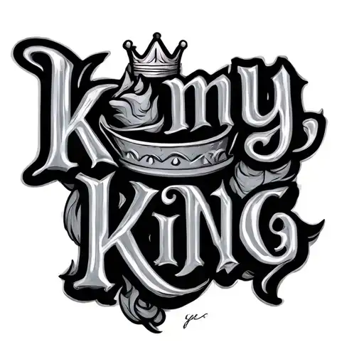 Text say My king G tattoo design idea