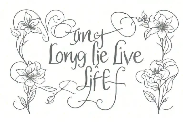 long live life tattoo design idea