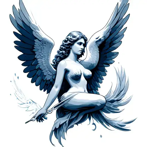 Blue Angel tattoo design idea