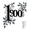 the number 1900 tattooed in times new roman font with leaves and trees growing off the numbers tattoo design idea