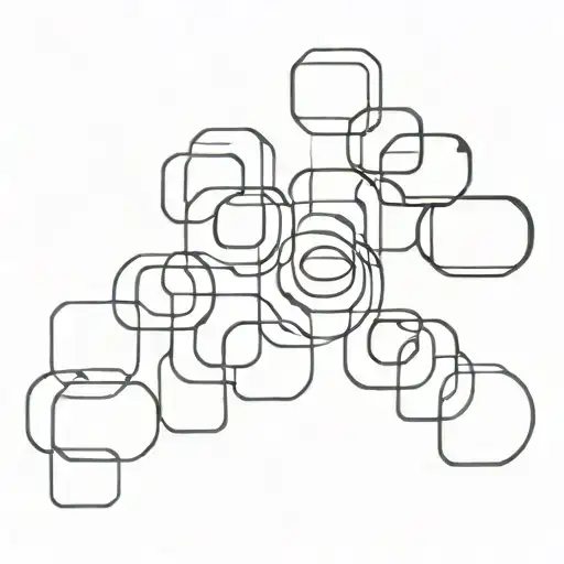 multiple squares with ovals in the squares tattoo design idea