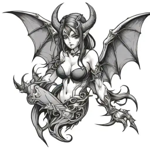 Anime Succubus tattoo design idea