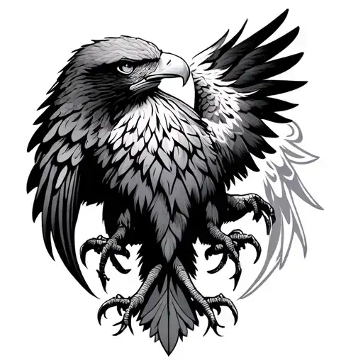Double Headed Eagle tattoo design idea