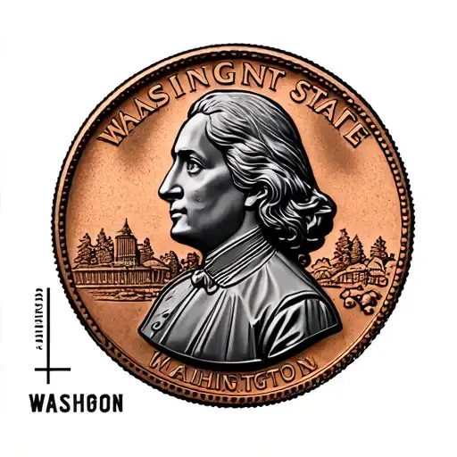 Washington state pressed penny design tattoo design idea