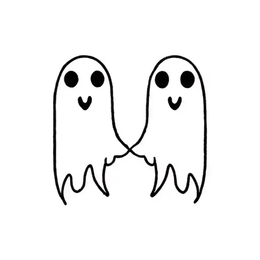matching best friend tattoo ghost tattoo design idea